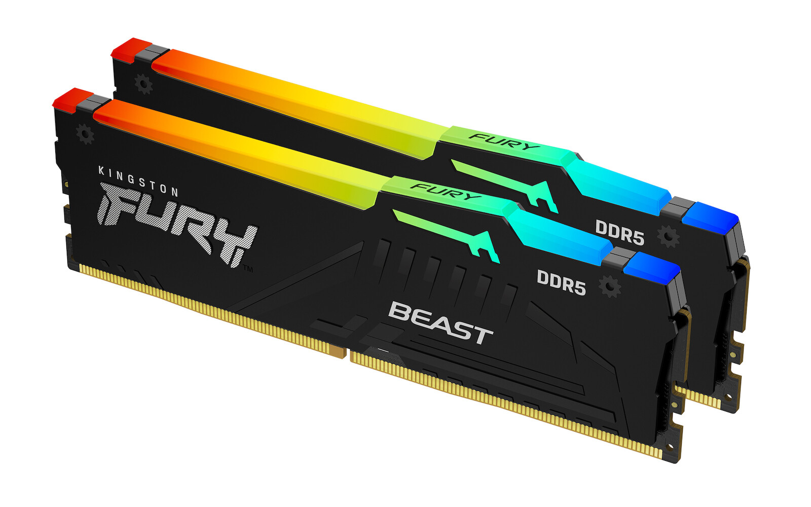Kingston Fury Beast RGB DDR5 16GB RAM με 2x8GB Modules και Ταχύτητα 5600 για Desktop Κωδικός KF556C40BBAK2-16