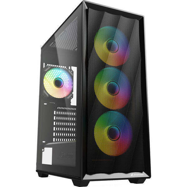 Sharkoon VK4 ARGB Gaming Midi Tower Κουτί Υπολογιστή με Πλαϊνό Παράθυρο Μαύρο