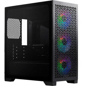 CoolerMaster Elite 302 Gaming Midi Tower Κουτί Υπολογιστή με Πλαϊνό Παράθυρο και ARGB Φωτισμό Μαύρο