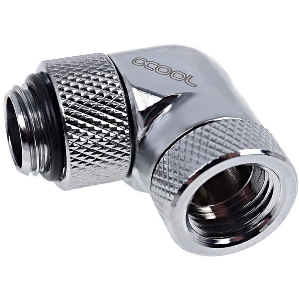Alphacool Icicle Angle Adapter 90 Degree Rotatable G1 / 4 AG on G1 / 4 IG Fittings Ασημί