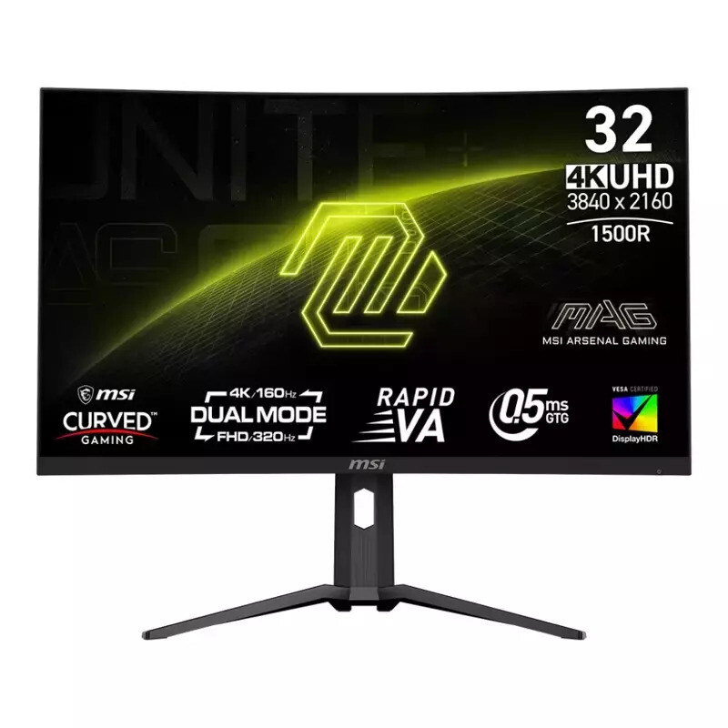 MSI 321CUPDFDE VA HDR Curved Gaming Monitor 31.5 4K 3840x2160 160Hz με Χρόνο Απόκρισης 0.5ms GTG