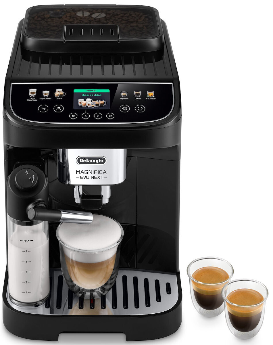 DeLonghi Magnifica Evo Next Αυτόματη Μηχανή Espresso 1450W Πίεσης 15bar για Cappuccino με Μύλο Άλεσης Καφέ