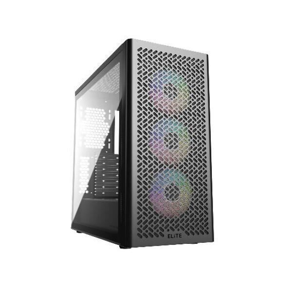 CoolerMaster Elite 502 Gaming Midi Tower Κουτί Υπολογιστή με Πλαϊνό Παράθυρο Μαύρο