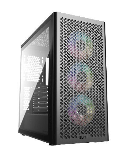 CoolerMaster Elite 502 Gaming Midi Tower Κουτί Υπολογιστή με Πλαϊνό Παράθυρο Μαύρο