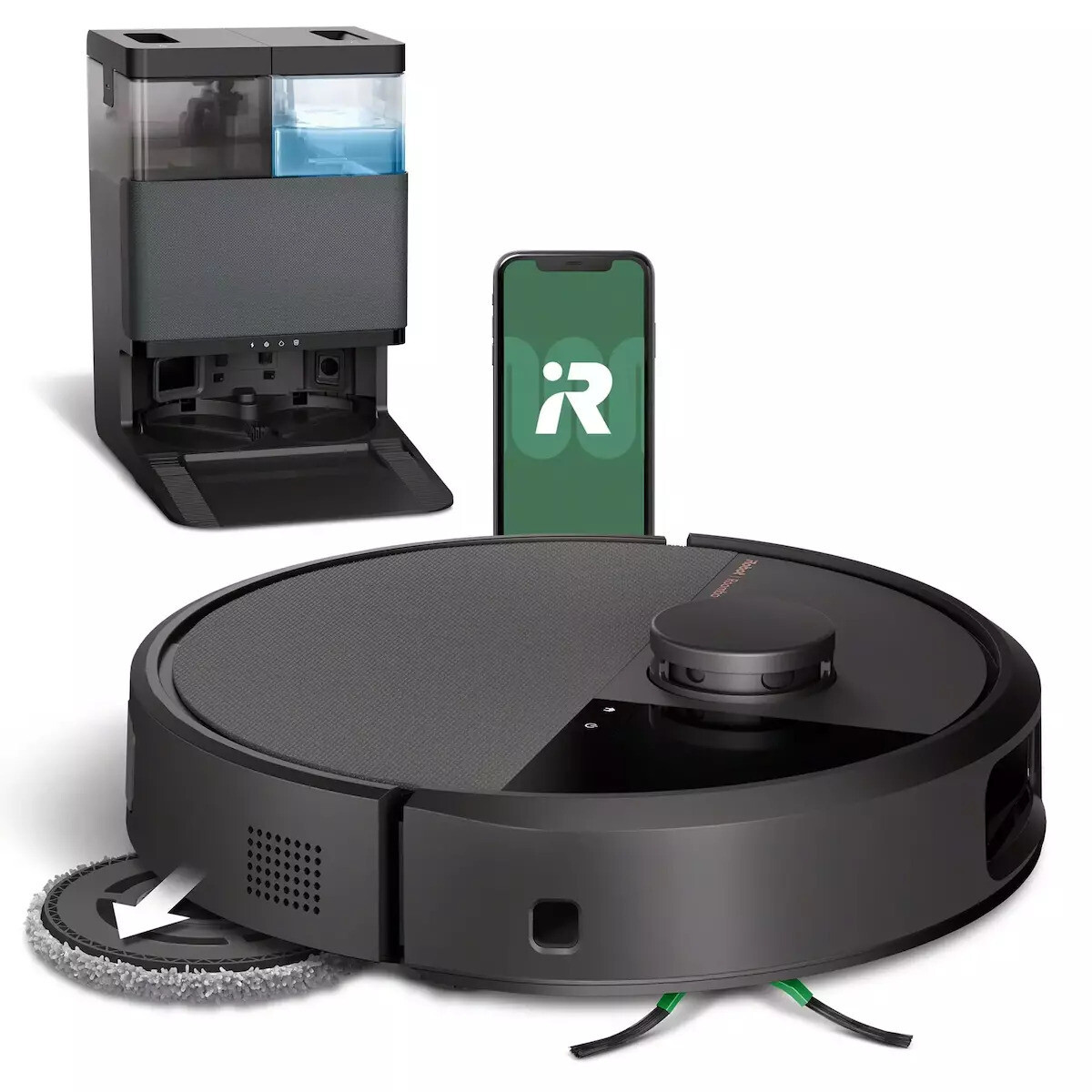 iRobot Roomba Plus 505 Combo Σκούπα Ρομπότ με Χαρτογράφηση Laser Μαύρη