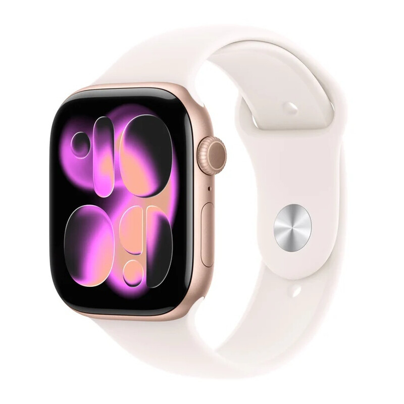 Apple Watch Series 11 Aluminium 42mm Αδιάβροχο με Παλμογράφο Rose Gold Aluminium Case with Light Blush Sport Band - S/M