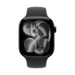 Apple Watch Series 11 Aluminium 46mm Αδιάβροχο με Παλμογράφο Jet Black Aluminium Case with Black Sport Band - M/L