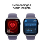 Apple Watch Series 11 Aluminium 46mm Αδιάβροχο με Παλμογράφο Silver Aluminium Case with Purple Fog Sport Band - M/L