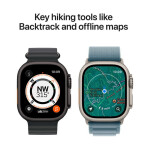 Apple Watch Ultra 3 Titanium 49mm Αδιάβροχο με eSIM και Παλμογράφο Black Titanium Case with Black Alpine Loop - Small