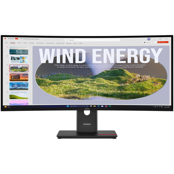 Lenovo T34WD-40 Ultrawide IPS Monitor 34 QHD 3440x1440 με Χρόνο Απόκρισης 6ms GTG