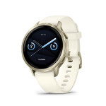 Garmin Venu 4 Stainless Steel 41mm Αδιάβροχο Smartwatch με Παλμογράφο Lunar Gold with Bone