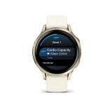 Garmin Venu 4 Stainless Steel 41mm Αδιάβροχο Smartwatch με Παλμογράφο Lunar Gold with Bone