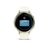 Garmin Venu 4 Stainless Steel 41mm Αδιάβροχο Smartwatch με Παλμογράφο Lunar Gold with Bone