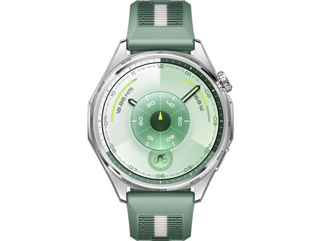 Huawei Watch GT 6 Stainless Steel 46mm Αδιάβροχο με Παλμογράφο Green Woven