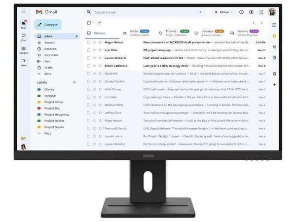 Lenovo ThinkVision E27-40 IPS Monitor 27 FHD 1920x1080 με Χρόνο Απόκρισης 4ms GTG