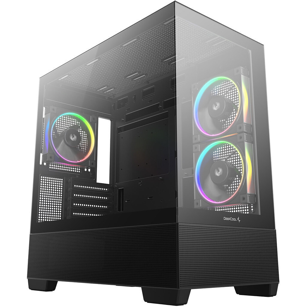 Deepcool CG380 3F Gaming Midi Tower Κουτί Υπολογιστή με Πλαϊνό Παράθυρο και ARGB Φωτισμό Μαύρο