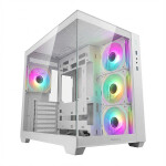 Deepcool CG530U 4F Gaming Midi Tower Κουτί Υπολογιστή με Πλαϊνό Παράθυρο και ARGB Φωτισμό Λευκό