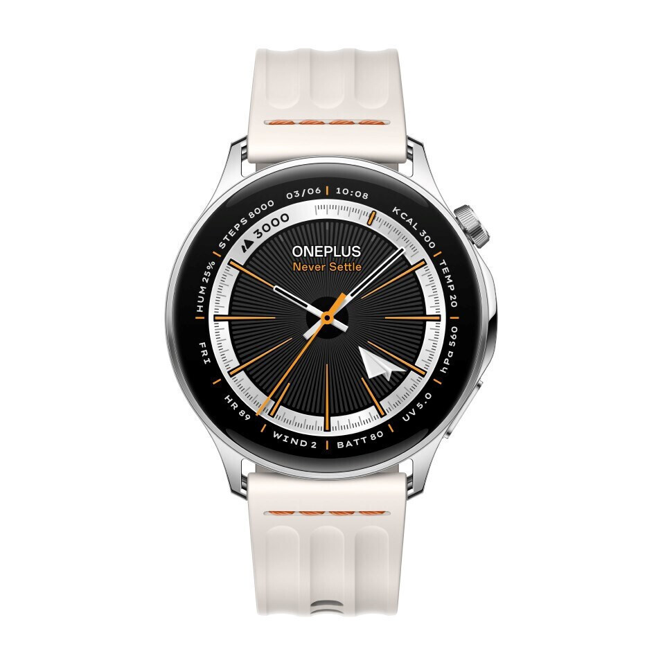 OnePlus Watch Lite Stainless Steel 45mm Αδιάβροχο με Παλμογράφο Ασημί