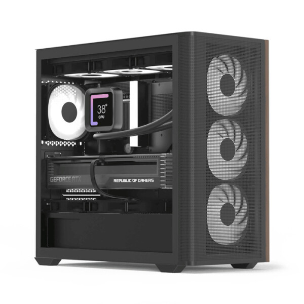 Aerocool D301A V2 Gaming Mini Tower Κουτί Υπολογιστή με Πλαϊνό Παράθυρο και RGB Φωτισμό Μαύρο