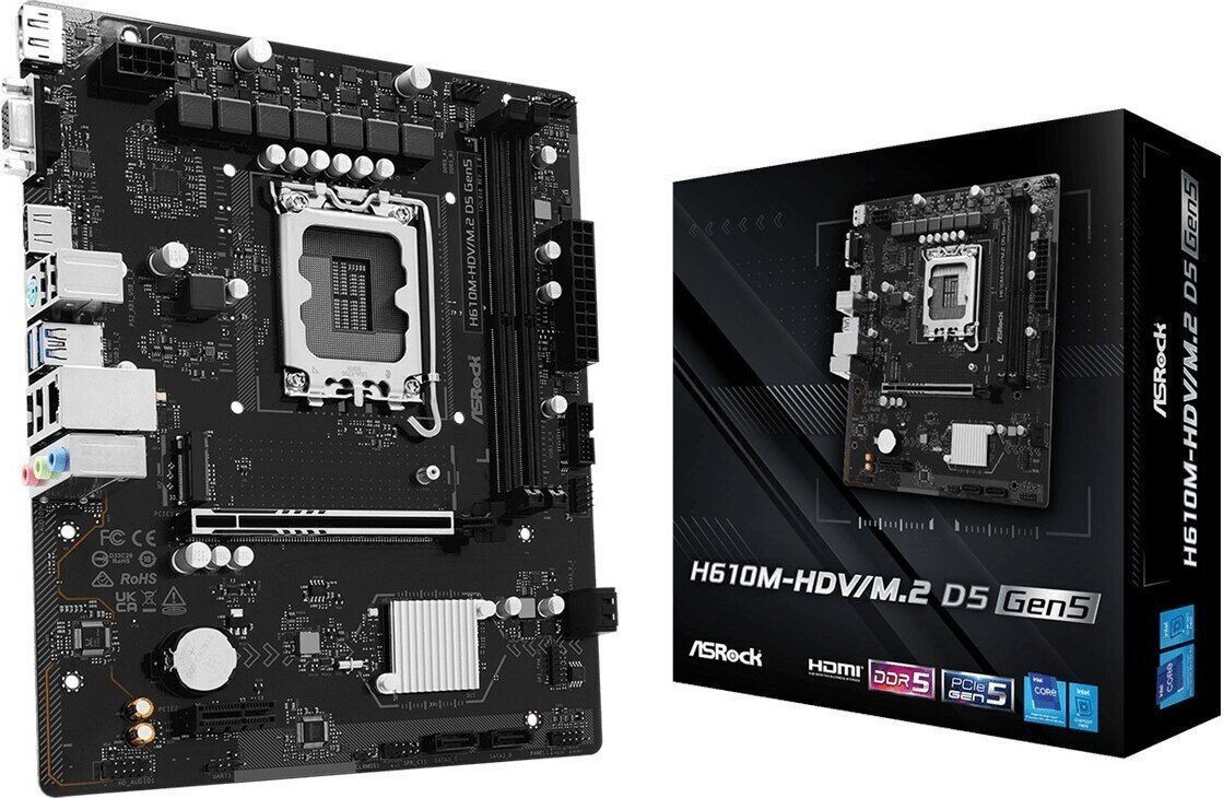 ASR H610M-HDV/M.2 D5 rev. 5.0 Motherboard Micro ATX με Intel 1700 Socket