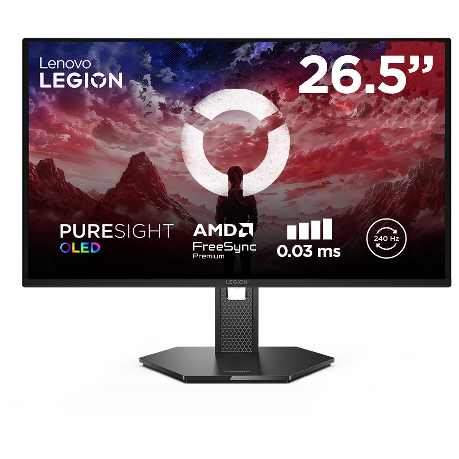 Lenovo Legion 27Q-10 QD-OLED HDR Gaming Monitor 26.5 QHD 2560x1440 240Hz με Χρόνο Απόκρισης 0.03ms GTG