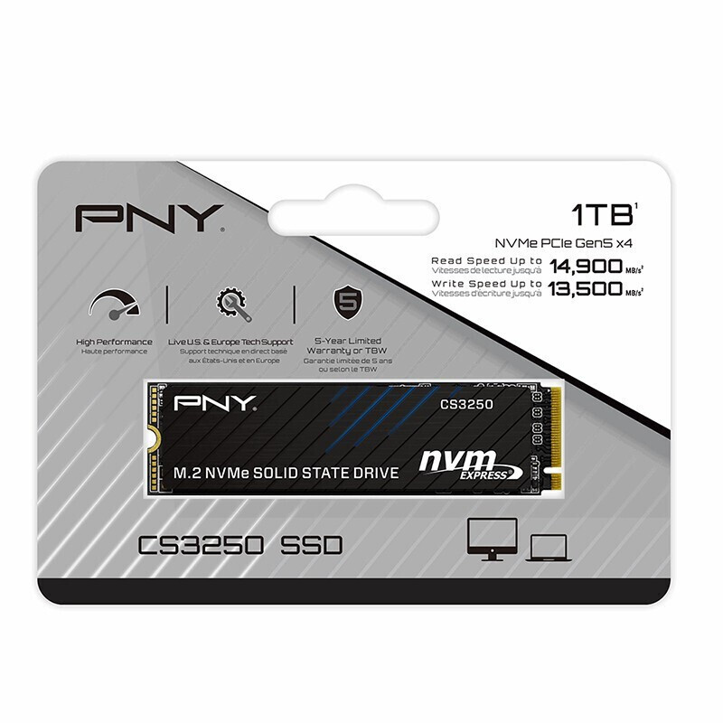 PNY CS3250 SSD 1TB τύπου M.2 με σύνδεση PCI Express 5.0 PS5 Compatible M280CS3250-1TB-TB
