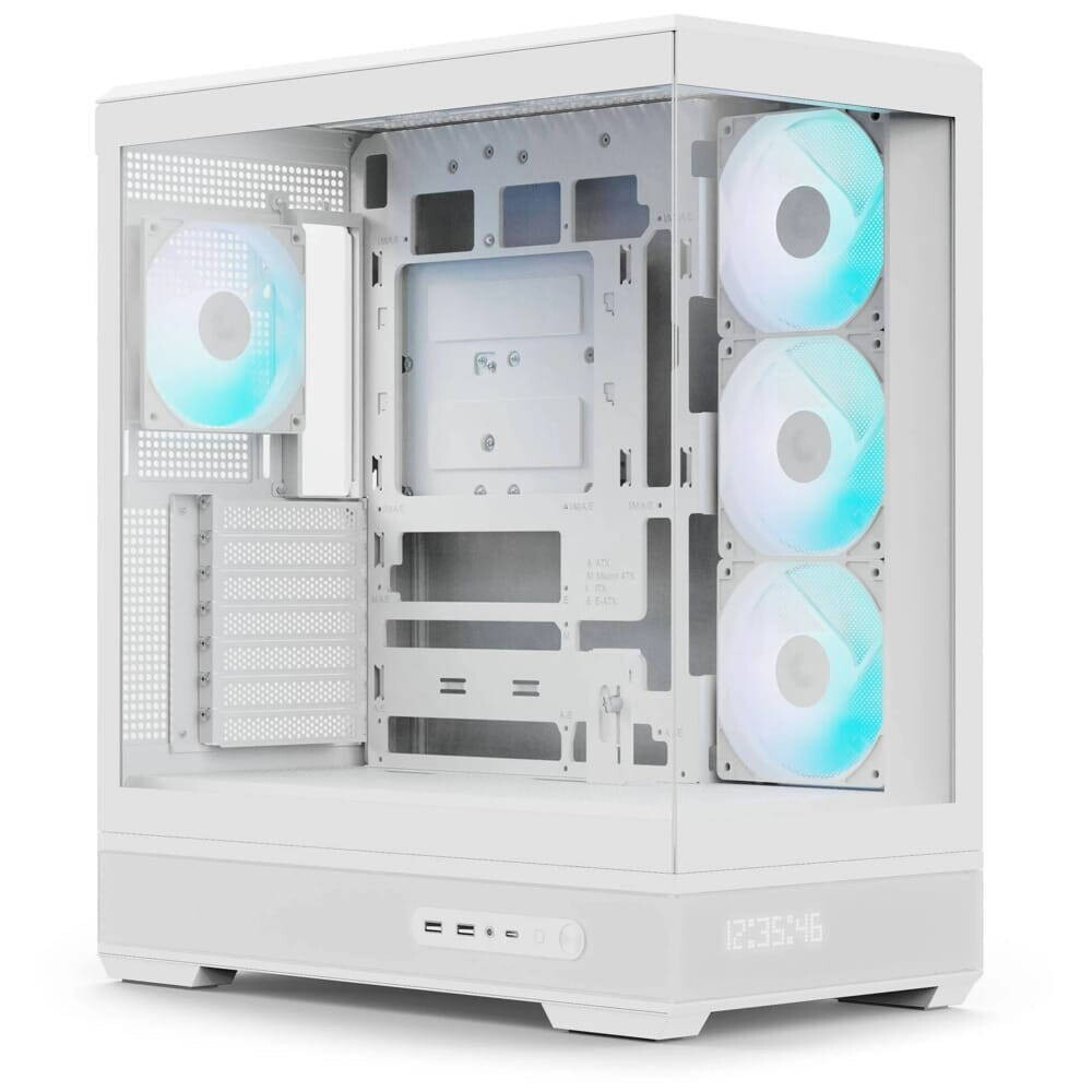Aerocool P500B-Digi Gaming Midi Tower Κουτί Υπολογιστή με ARGB Φωτισμό Λευκό