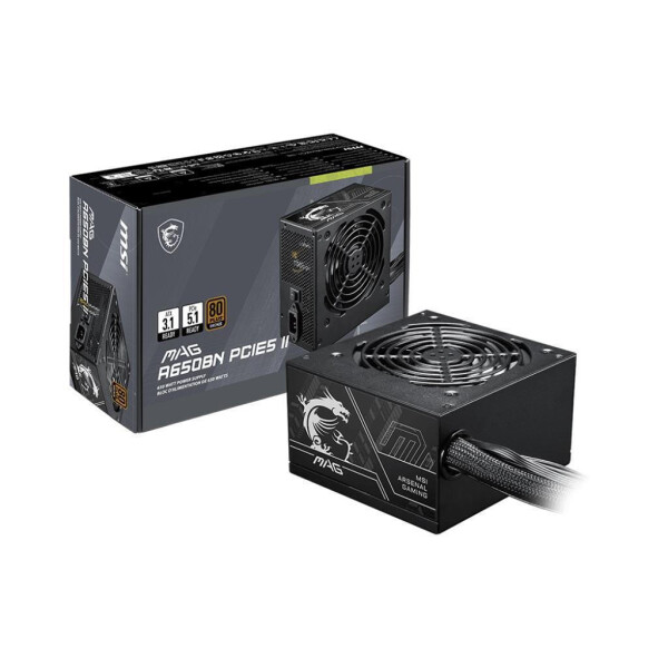 MSI MAG A650BN PCIE5 II 650W Μαύρο Τροφοδοτικό Υπολογιστή Full Wired 80 Plus Bronze
