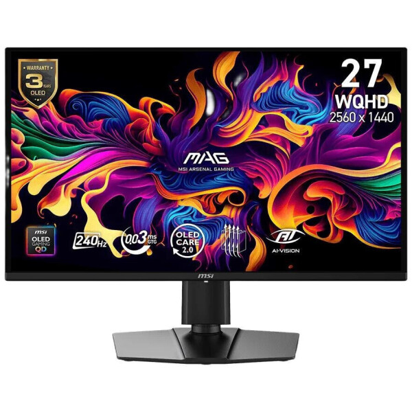 MSI MAG 274QP QD-OLED X24 QD-OLED HDR Monitor 26.5 QHD 2560x1440 240Hz με Χρόνο Απόκρισης 0.03ms GTG