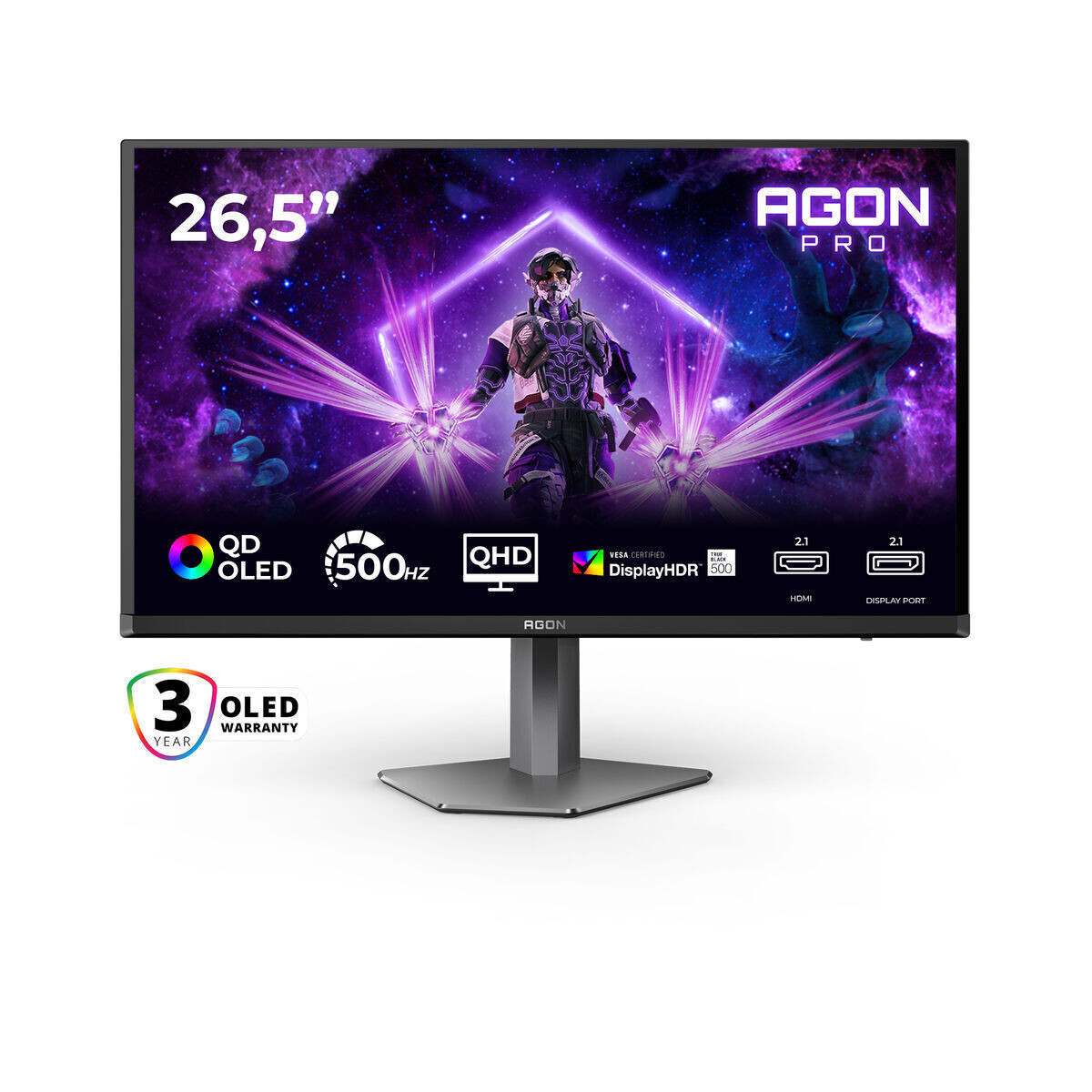 AOC Agon Pro Monitor 26.5 QHD 2560x1440 500Hz με Χρόνο Απόκρισης 0.03ms GTG