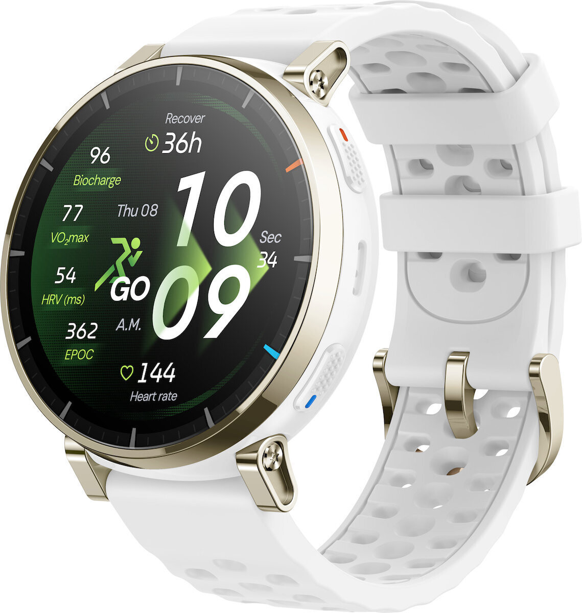 Amazfit Active 3 Premium Stainless Steel 45mm Αδιάβροχο Smartwatch με SIM και Παλμογράφο Λευκό