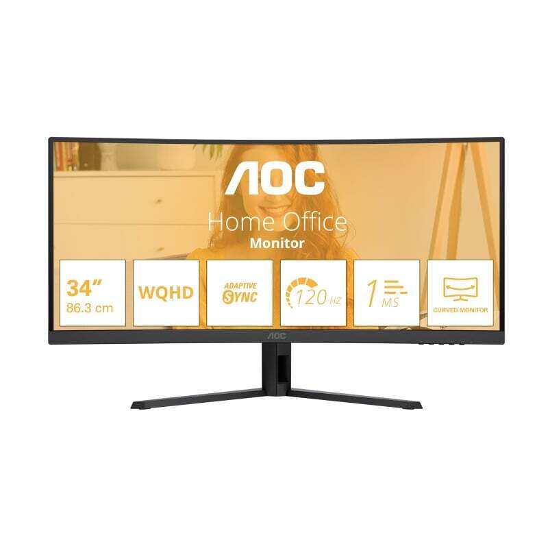 AOC CU34B3E Ultrawide VA HDR Curved Monitor 34 QHD 3440x1440