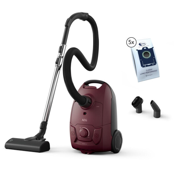 AEG Clean 5000 Ηλεκτρική Σκούπα 750W με Σακούλα 2.1lt Dark Red