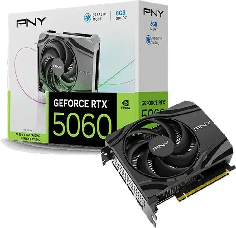 PNY GeForce RTX 5060 8GB GDDR7 Single Fan Κάρτα Γραφικών Κωδικός VCG50608SFXPB1