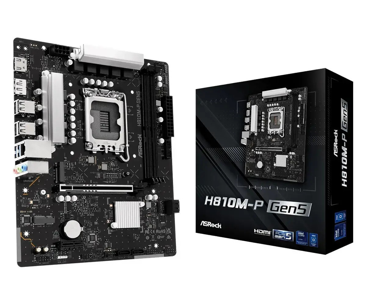 ASRock H810M-P Gen5 Motherboard Micro ATX με Intel 1851 Socket 90-MXBUE0-A0UAYZ