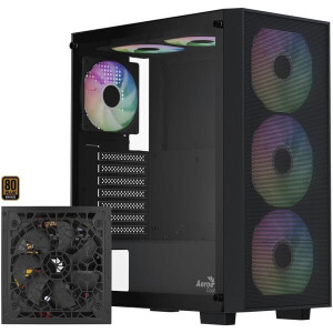Aerocool B509A Flow-G-BK-v1 Gaming Midi Tower Κουτί Υπολογιστή με Πλαϊνό Παράθυρο Μαύρο