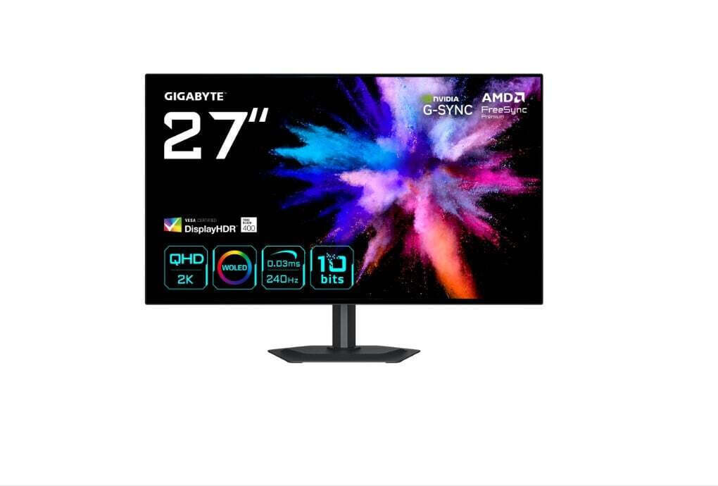 Gigabyte OLED HDR Gaming Monitor 27 QHD 2560x1440 240Hz με Χρόνο Απόκρισης 0.03ms GTG