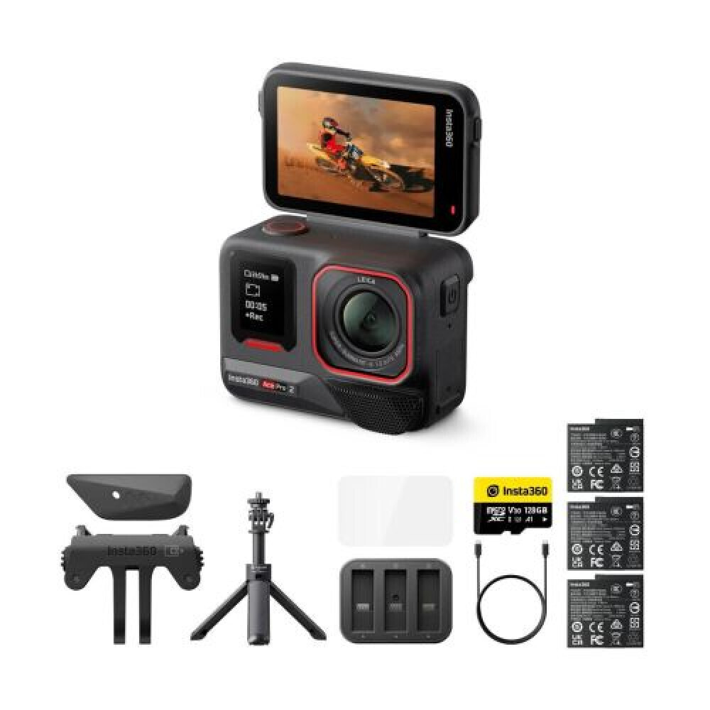 Insta360 Ace Pro 2 Action Camera 8K Υποβρύχια Creator Bundle με Οθόνη Αφής 2.4 και Wi-Fi Μαύρη