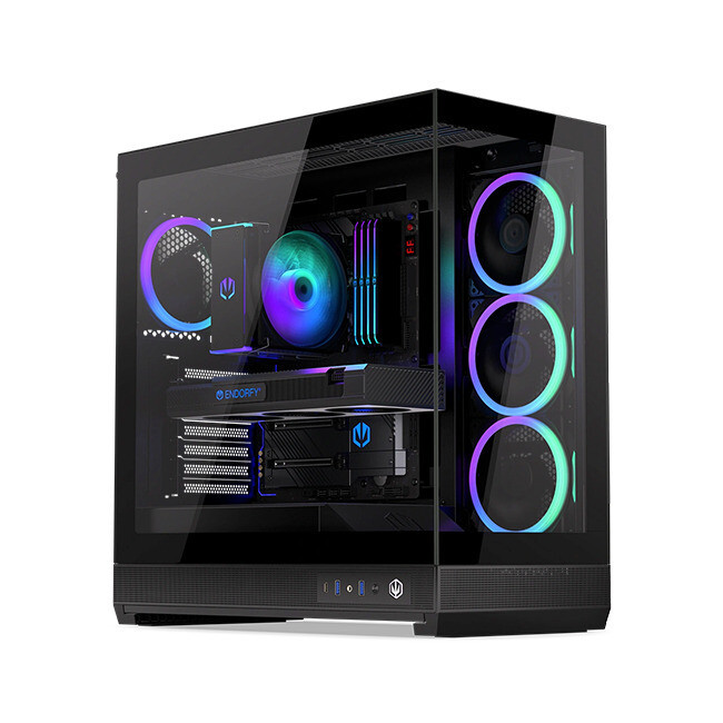 Endorfy Fishtank 6000 Corona Gaming Midi Tower Κουτί Υπολογιστή με Πλαϊνό Παράθυρο και ARGB Φωτισμό Μαύρο