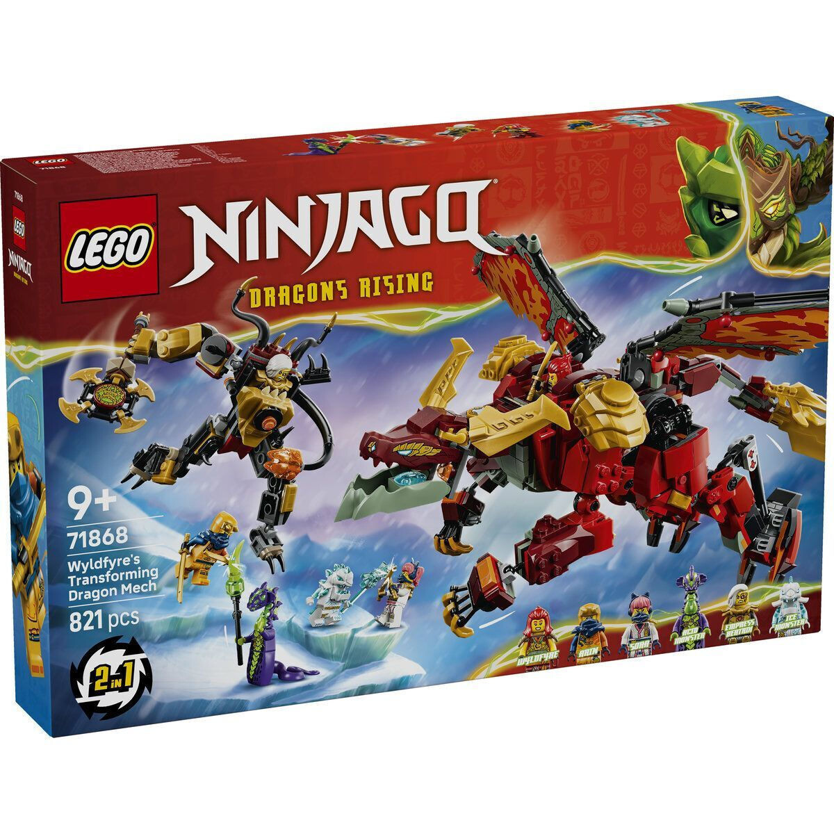 LEGO Ninjago Transforming Dragon Mech Wyldfyre για 9 Ετών 821τμχ Κωδικός 71868