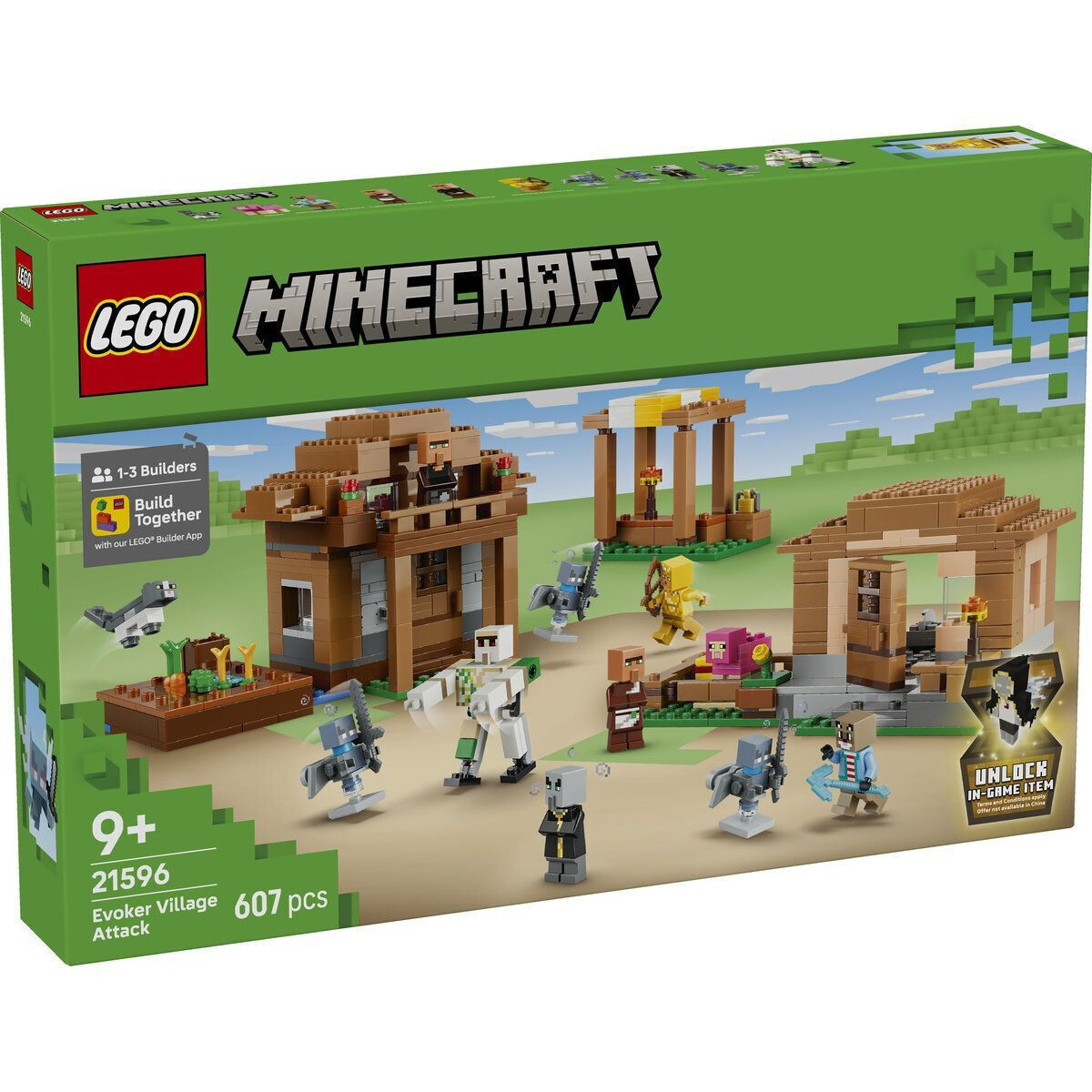 LEGO Minecraft Attack of the Evokers on the Village για 9 Ετών 607τμχ Κωδικός 21596