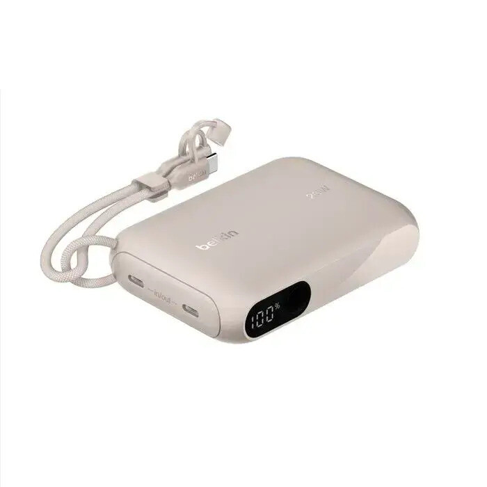 Belkin Power Bank 10000mAh 20W με 2 Θύρες USB-C Power Delivery Sand