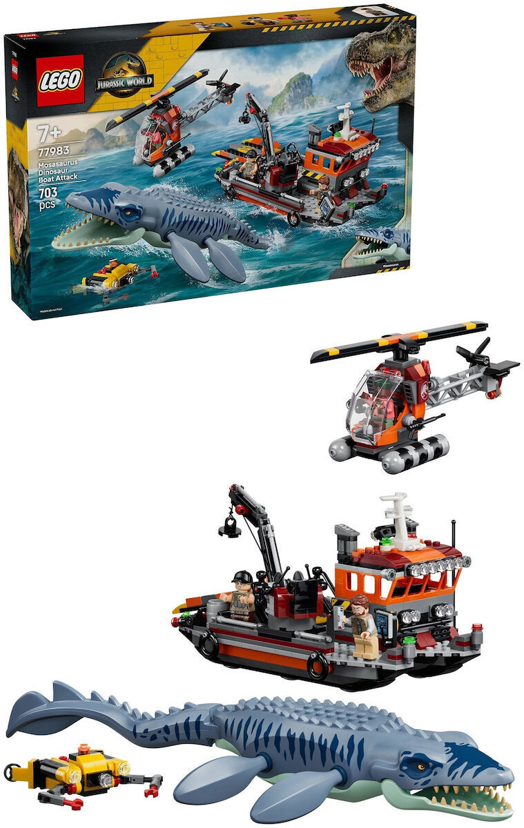 LEGO Jurassic World Jurassic World Mosasaurus Attack On Boat για 7 Ετών 703τμχ Κωδικός 2136511