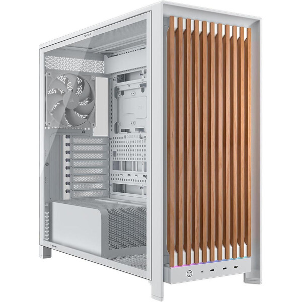 Corsair Frame 5000D WOOD RS Gaming Midi Tower Κουτί Υπολογιστή με Πλαϊνό Παράθυρο Λευκό
