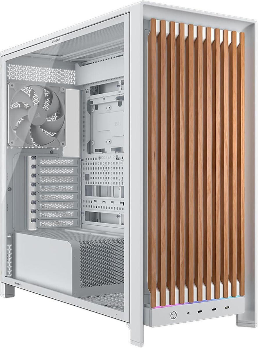 Corsair Frame 5000D WOOD RS Gaming Midi Tower Κουτί Υπολογιστή με Πλαϊνό Παράθυρο Λευκό