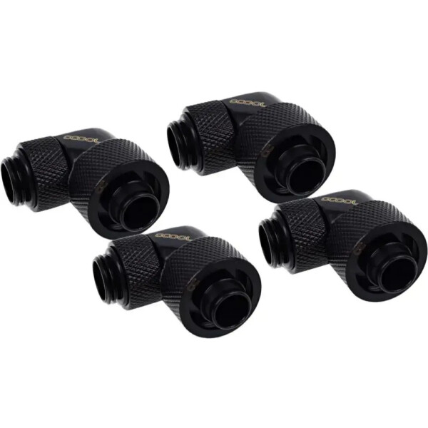 Alphacool Alphacool Eiszapfen 16/10mm Screw-in Fitting 90 Rotatable G1/4 Black Connection Soft Tubing Pvc Silicone Neoprene