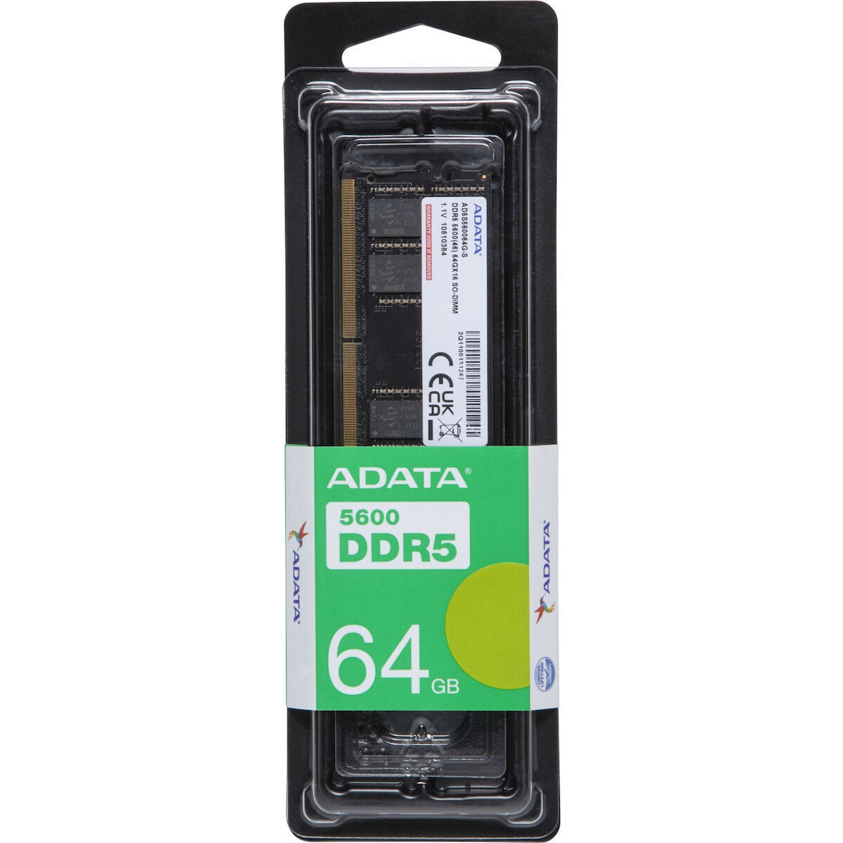 Adata DDR5 με Module 1x64GB και Ταχύτητα 5600 για Laptop Κωδικός AD5S560064G-S