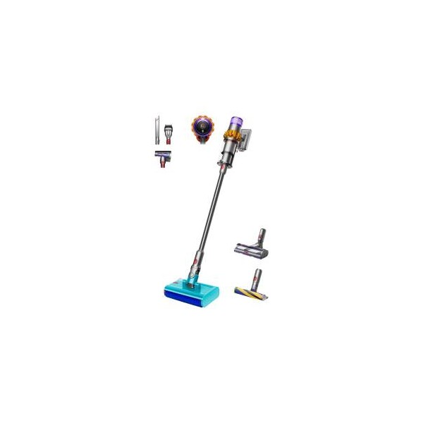 Dyson V15s Detect Submarine Lavapavimenti Επαναφορτιζόμενη Σκούπα 2 σε 1 Stick Χειρός Ασημί