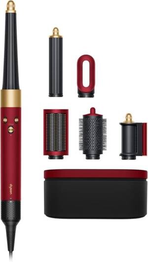 Dyson HS08 Airwrap i.d. Straight Wavy Ηλεκτρική Βούρτσα με Αέρα για Ίσιωμα και Μπούκλες 1300W Red Velvet/Gold