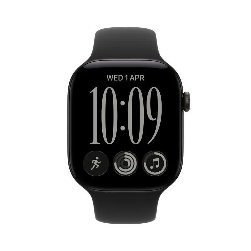 Apple Watch Series 12 Aluminium 46mm Black Aluminium with Black Sport Band M/L